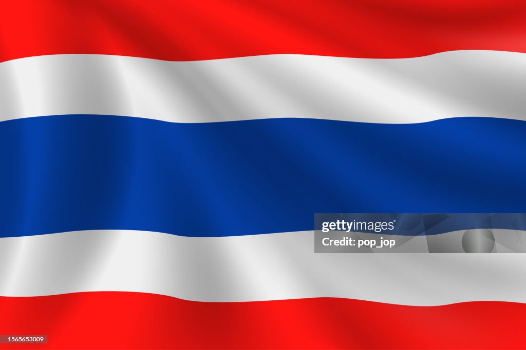 Flag of Thailand. Thai Flag. Vector Flag Background. Stock Illustration