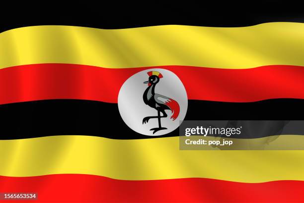flag of uganda. ugandan flag. vector flag background. stock illustration - african pattern stock illustrations