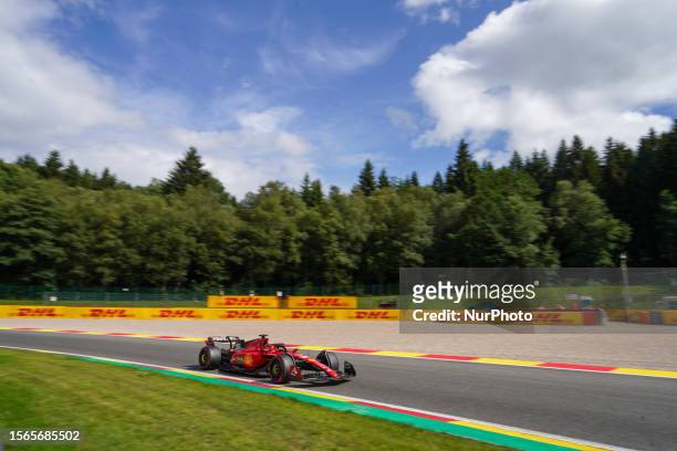 Charles Leclerc of Monaco driving the Scuderia Ferrari SF-23 Ferrari during the Formula 1 MSC Cruises Belgian Grand Prix 2023 on July 30th, 2023 in...