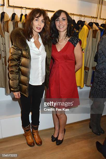 Elli Medeiros and Rowena Forrest attend the Rowena Forrest Shop Launch Cocktail at the 'Lady R Forrest' Shop Galerie Royale on November 16, 2012 in...