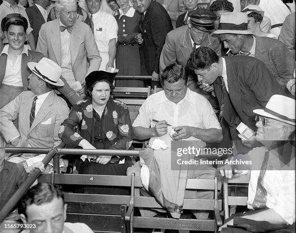Herman Ruth Baseball Baseball and New York Yankee great George Herman Babe Ruth signs his ...