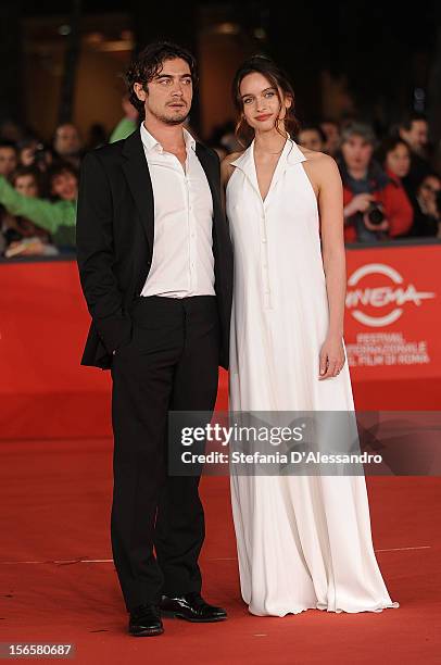 Riccardo Scamarcio and Clara Ponsot attend 'Cosimo E Nicole' Premiere during The 7th Rome Film Festival on November 16, 2012 in Rome, Italy.