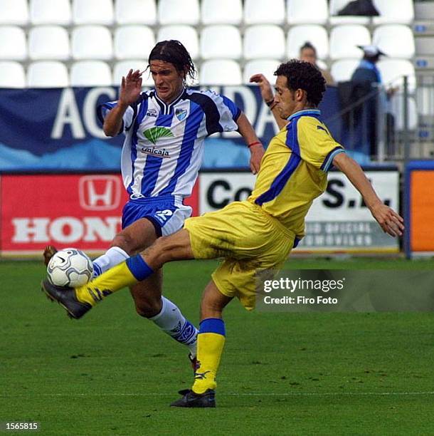 Gonzalo De Los Santos of Malaga in action duing the Primera Liga match between Malaga and Las Palmas. Spain. DIGITAL IMAGE X Mandatory Credit: Firo...