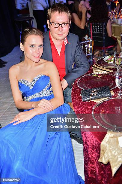 Producer Daria Tienbusch and Alexey Borovkov attend the Zenith Watches Best Buddies Miami Gala at Marlins Park on November 16, 2012 in Miami, Florida.