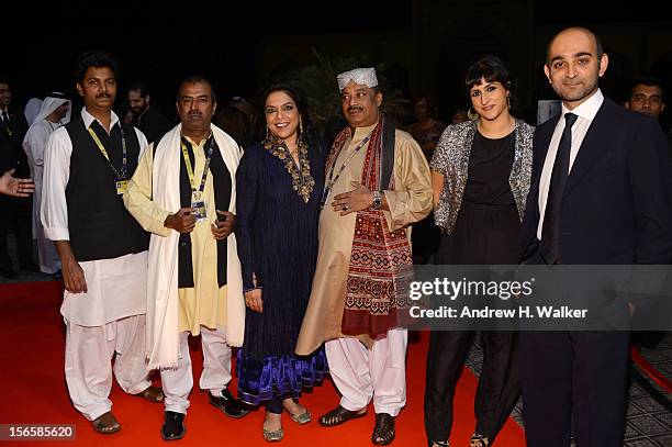 Guest, Abu Muhammad, director Mira Nair, Fariduddin Ayaz, screenwriter Ami Boghani and novellist Mohsin Hamid attend the opening night ceremony and...