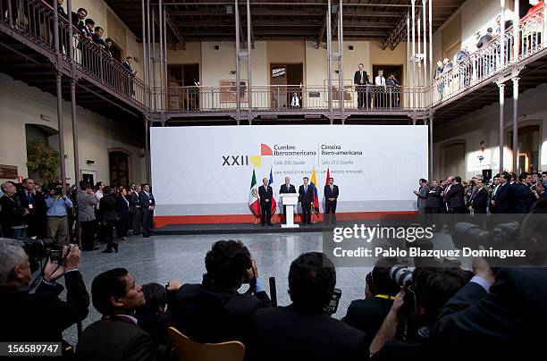 President of Mexico Felipe Calderon, President of Chile Sebastian Pinera, President of Colombia Juan Manuel Santos and President of Peru Ollanta...