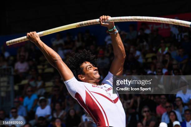 Isack PALATS competes in the pole jump during the French National Championships 2023 on July 30, 2023 in Albi, France.
