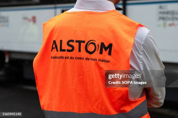 Alstom staff manoeuvre the installations during the delivery of the new wagons to the RTM centre. RTM technical centre is taking delivery of the...