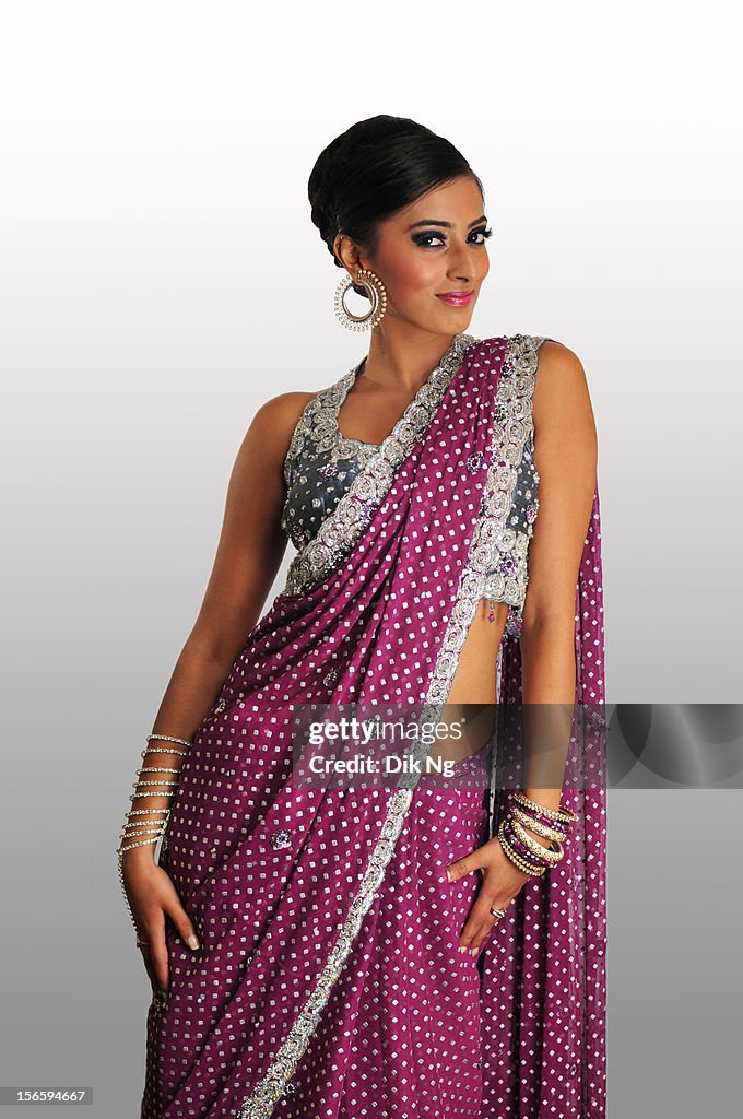 Asian bride model wearing a saree