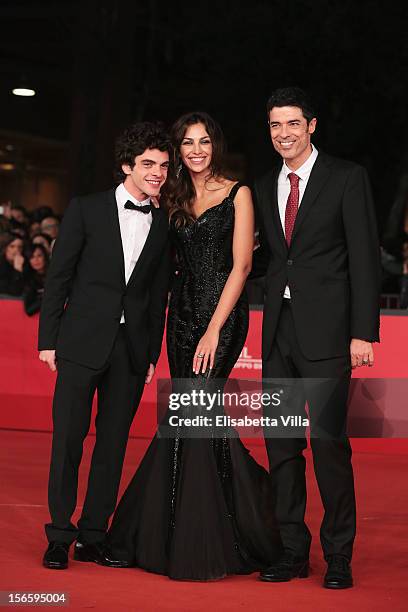 Actors Giovanni Anzaldo, Madalina Ghenea and director Alessandro Gassman attend the 'Razza Bastarda' Premiere during the 7th Rome Film Festival at...