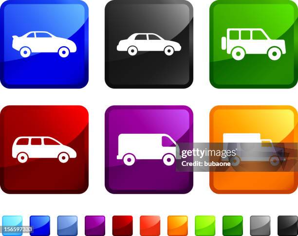 transportation royalty free vector icon set - van white background stock illustrations