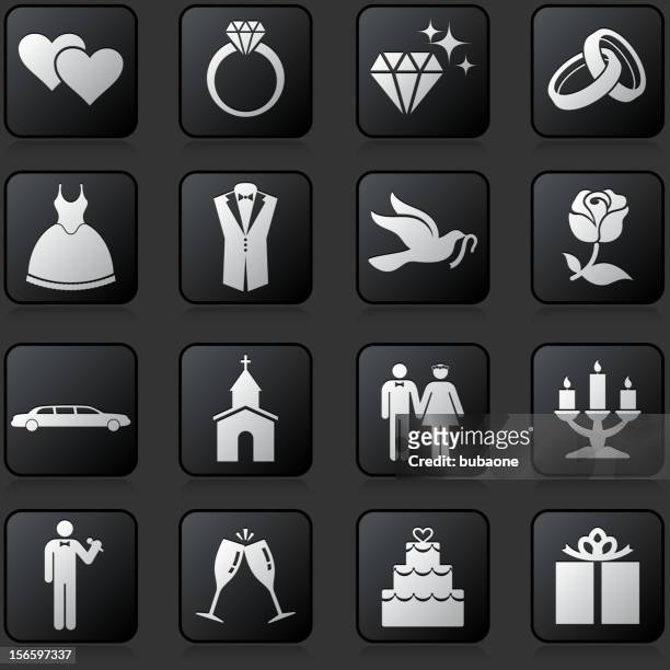 wedding day royalty free vector icon set - groomsmen stock illustrations