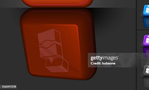 crayons 3d button design - plastic crate stock illustrations