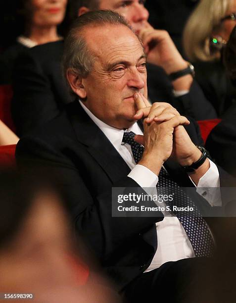 Luigi Abete, Bnl President attends the Awards Ceremony at the 7th Rome Film Festival at Auditorium Parco Della Musica on November 17, 2012 in Rome,...