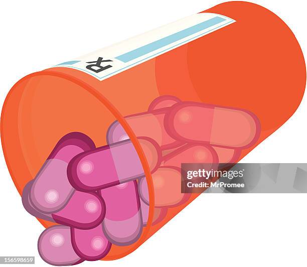 ilustrações, clipart, desenhos animados e ícones de frasco de comprimidos - hrt pill