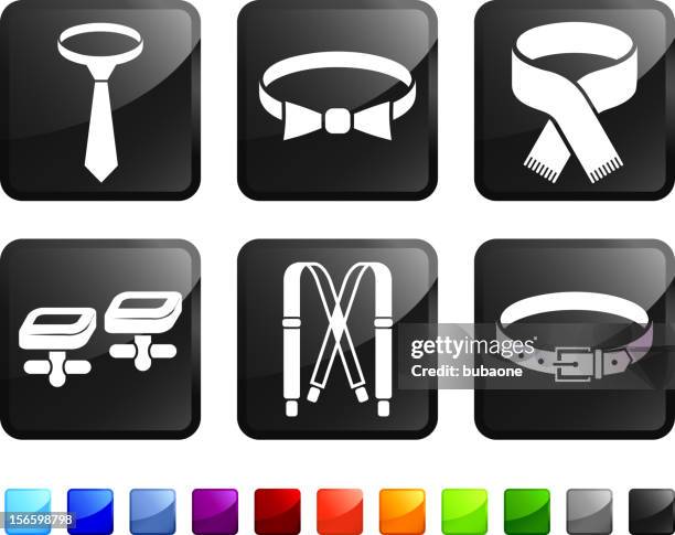 man clothing accessories and menswear vector icon set stickers - suspenders 幅插畫檔、美工圖案、卡通及圖標