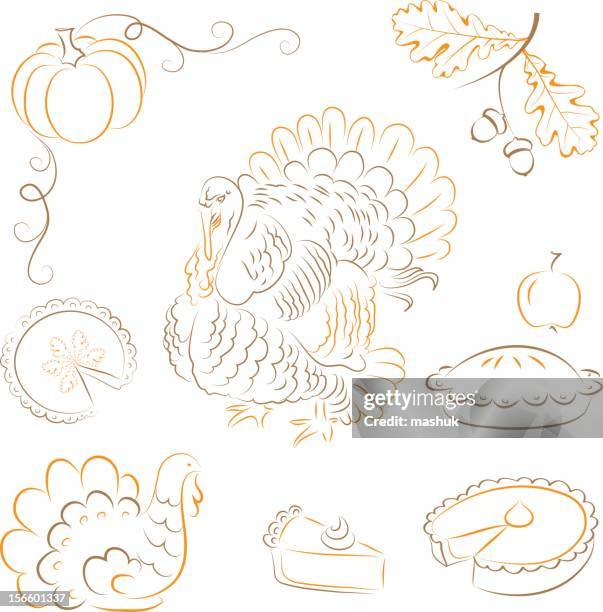 thanksgiving - pumpkin pie stock illustrations