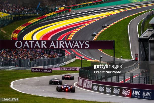 Eau Rouge corner during F1 Grand Prix of Belgium at Circuit de Spa-Francorchamps on July 30, 2023 in Spa, Belgium.