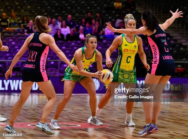Paige Hadley of Australia during the Netball World Cup 2023, Pool F match between Australia and Scotland at Cape Town International Convention Centre...