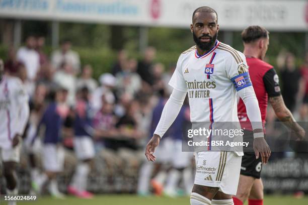 Alexandre Lacazette of Olympique Lyon during the Pre-season friendly match between De Treffers and Olympique Lyon at Sportpark Zuid on July 14, 2023...