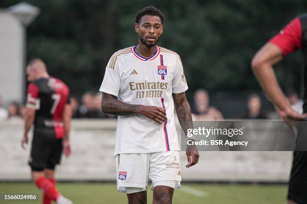 Jeff Reine Adelaide of Olympique Lyon during the Pre-season friendly match between De Treffers and Olympique Lyon at Sportpark Zuid on July 14, 2023...
