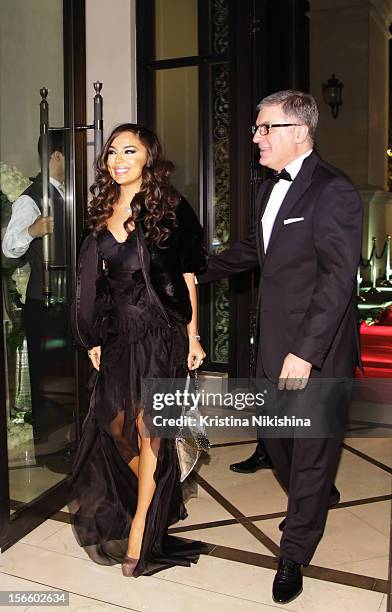 Leyla Aliyeva and Tarek Mourad arrive at the launch of the Four Seasons Hotel, Baku on November 17, 2012 in Baku, Azerbaijan.