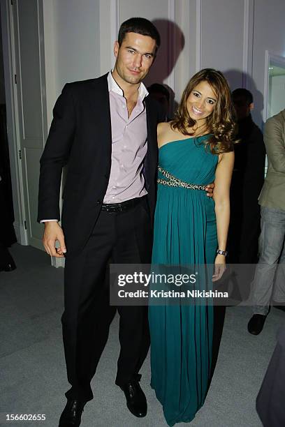 Alexey Garber and Katy Wickremesinghe arrive at the launch of the Four Seasons Hotel, Baku on November 17, 2012 in Baku, Azerbaijan.