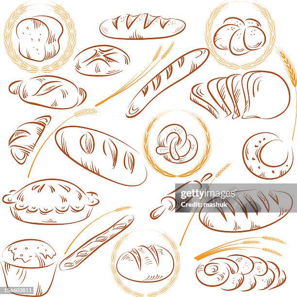 bread - french bread stock illustrations