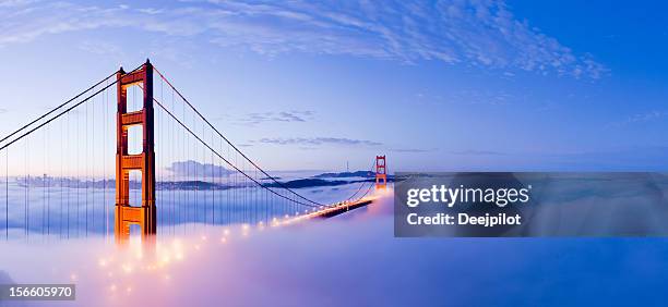 golden gate bridge san francisco usa - golden gate bridge city fog stock pictures, royalty-free photos & images