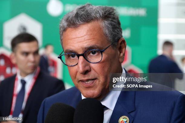 Aziz Akhannouch, Prime Minister of Morocco, seen during the Russia - Africa, Second Summit Economic and Humanitarian Forum 2023 in Saint Petersburg,...