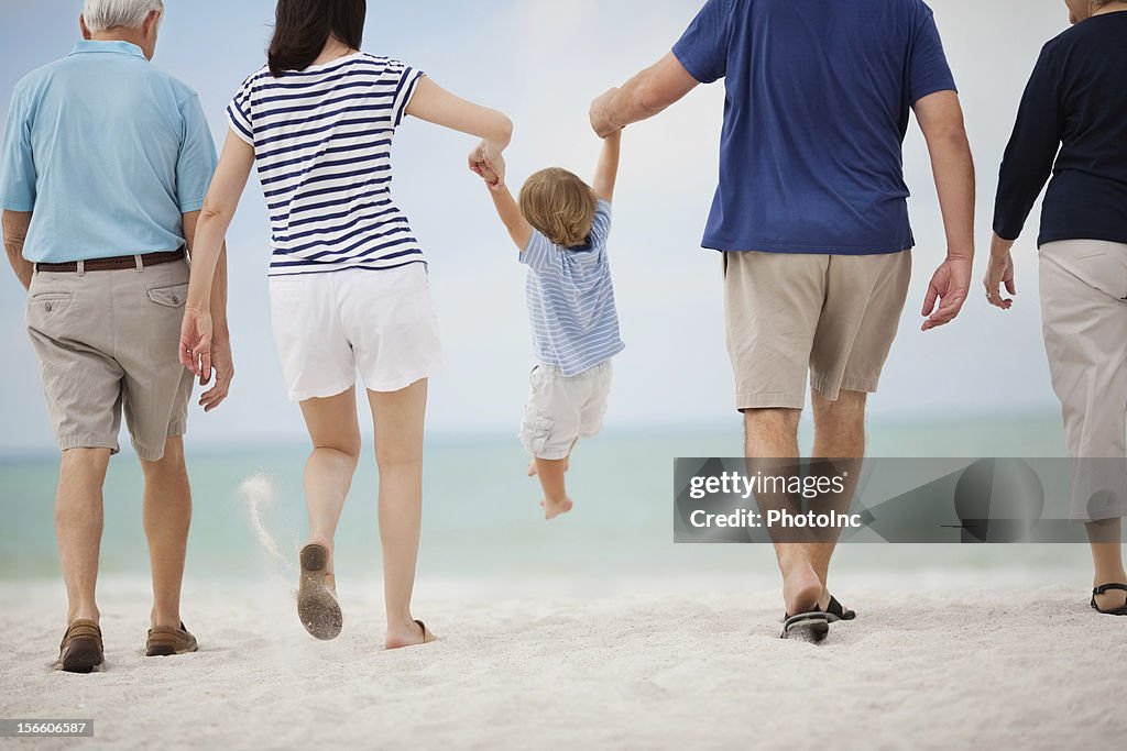 Three Generation Family At Beach