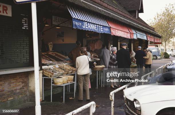 The fish market in Deauville, France, 1969.