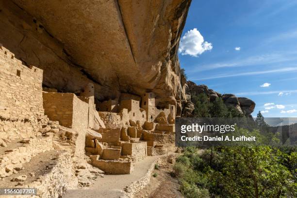 cliff palace at mesa verde national park - pueblo colorado stock pictures, royalty-free photos & images