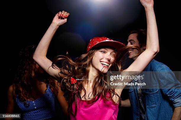 night out - woman enjoying night stockfoto's en -beelden