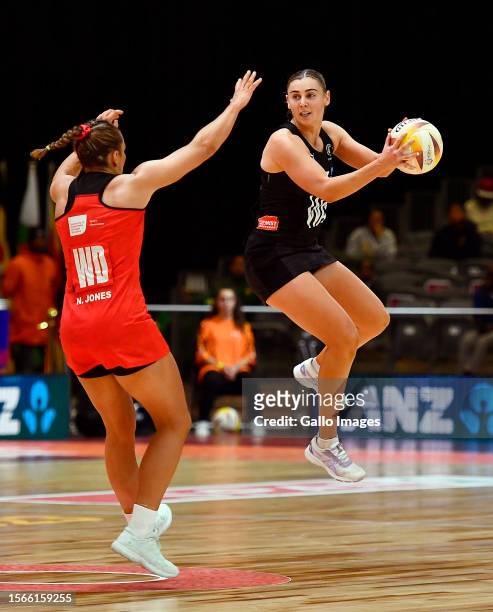 Gina Crampton of New Zealand in action during the Netball World Cup 2023, Pool G match between Wales and New Zealand at Cape Town International...