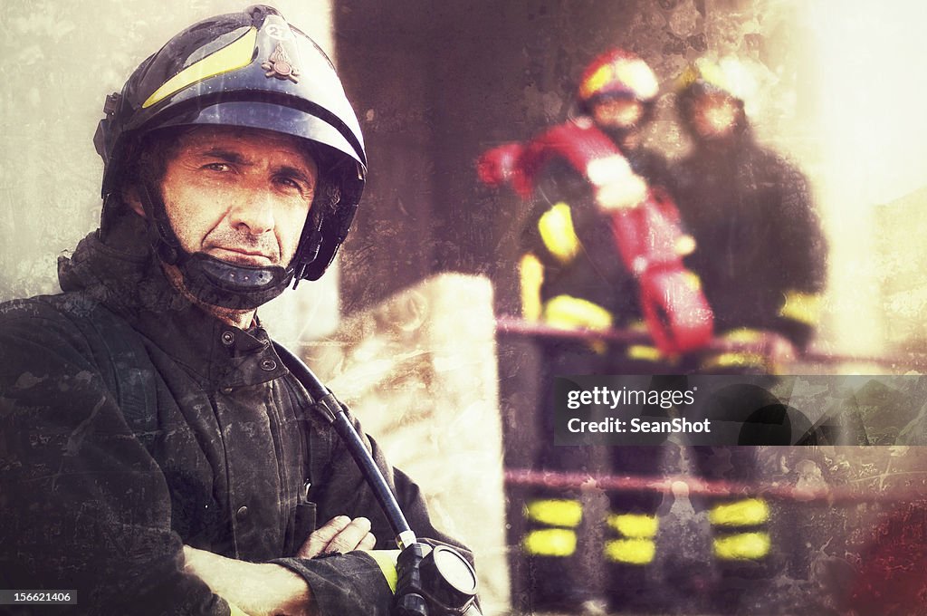 Nahaufnahme eines Feuerwehrmann