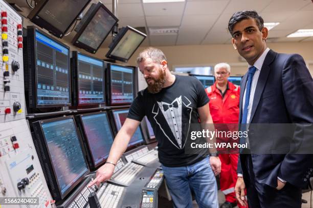 Prime Minister Rishi Sunak during a visit to Shell St Fergus Gas Plant in Peterhead, for the announcement of further measures to protect the UK's...