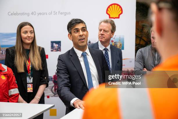 Prime Minister Rishi Sunak and Secretary of State for Scotland Alister Jack , during a visit to Shell St Fergus Gas Plant in Peterhead, for the...