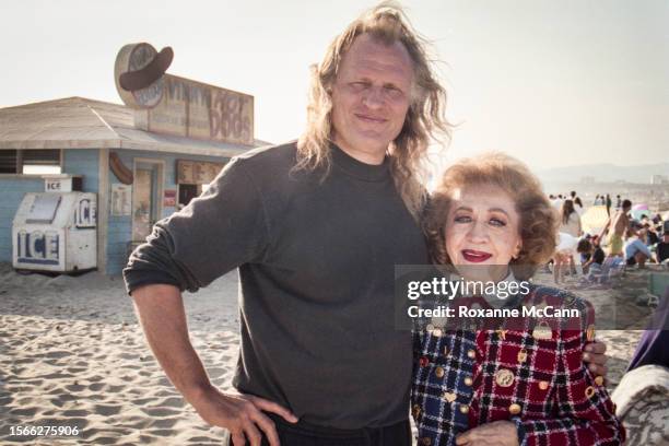 Award-winning director and cinematographer Joe Pytka poses with German-American sex-therapist, talk show host, author, professor and Holocaust...