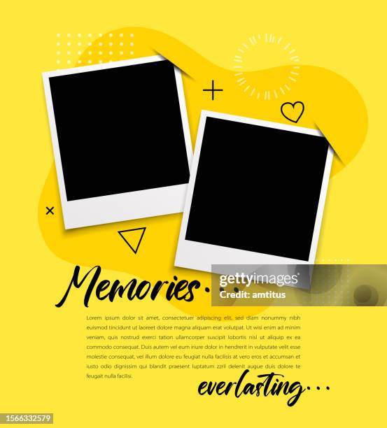 illustrations, cliparts, dessins animés et icônes de modèle de photo polaroïd - tirage photographique