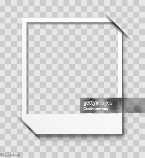 transparent polaroid frame - instant print lift stock illustrations