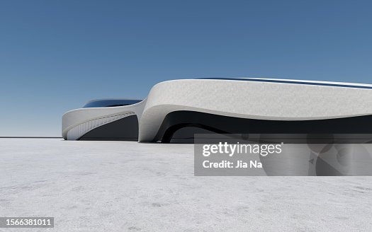 Empty square front of modern architecture