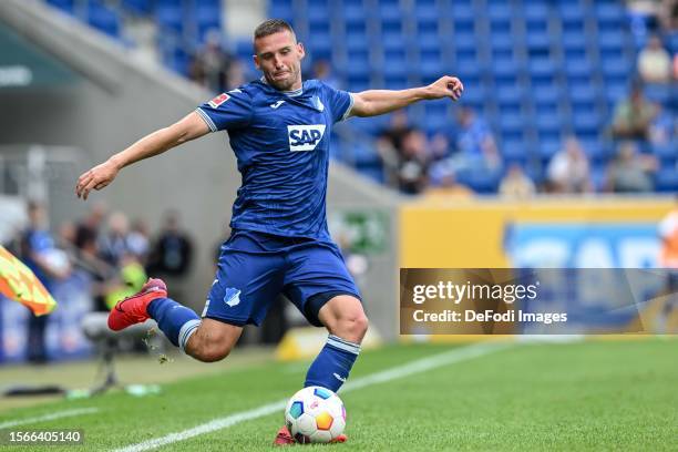 Pavel Kaderabek of TSG 1899 Hoffenheim controls the Ball during the pre-season friendly match between TSG Hoffenheim and Rangers at PreZero-Arena on...