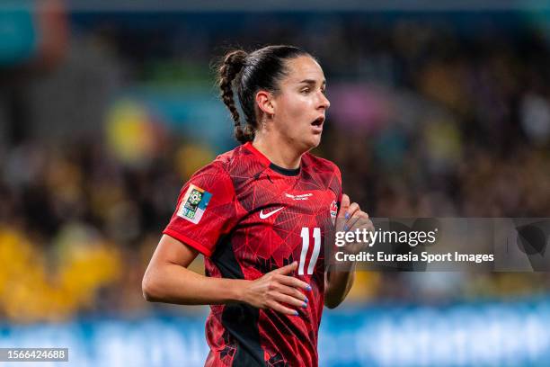 Evelyne Viens of Canada runs in the field during the FIFA Women's World Cup Australia & New Zealand 2023 Group B match between Canada and Australia...