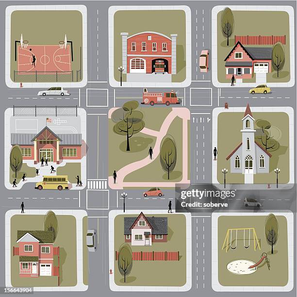 ilustraciones, imágenes clip art, dibujos animados e iconos de stock de alrededores - perspectiva