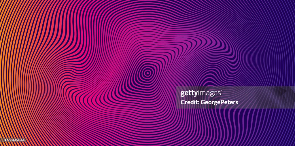 Konzentrischer gekräuselter Spinnlinienabstrakter Hintergrund