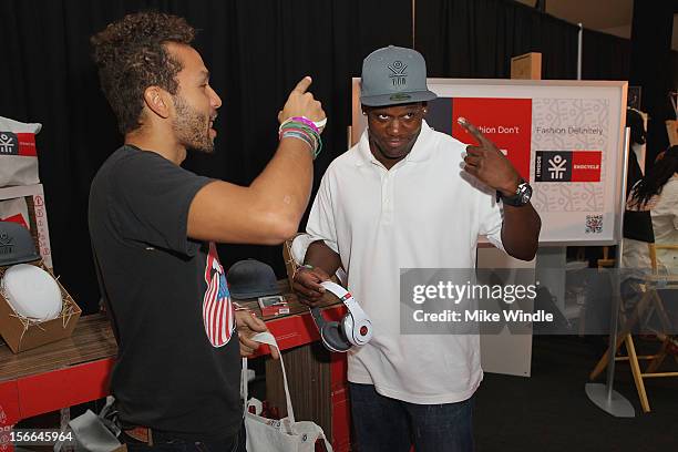 Sian-Pierre Regis and DJ iQue attend The 40th American Music Awards - EKOCYCLE Gift Suite Day 2 at Nokia Theatre L.A. Live on November 17, 2012 in...