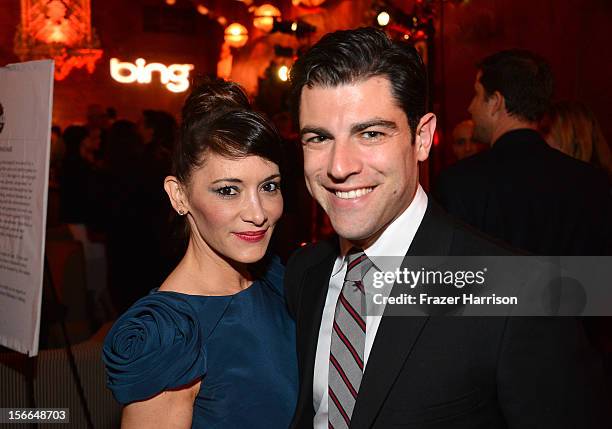 Tess Sanchez and actor Max Greenfield attend Variety's 3rd annual Power of Comedy event presented by Bing benefiting the Noreen Fraser Foundation...