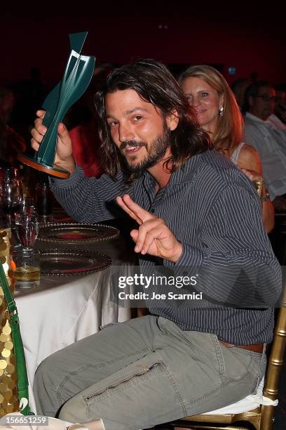 Diego Luna attends the Closing Night Gala for the Baja International Film Festival at the Los Cabos Convention Center on November 17, 2012 in Cabo...