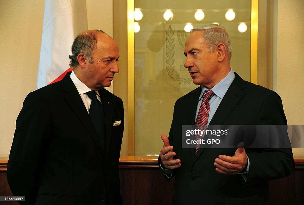 Israeli Prime Minister Benjamin Netanyahu Meets With French Foreign Minister Laurent Fabius